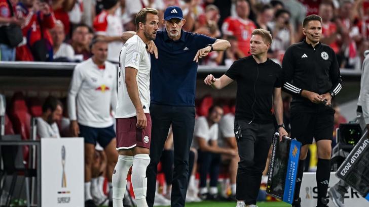 Bayern manager Thomas Tuchel and England captain Harry Kane